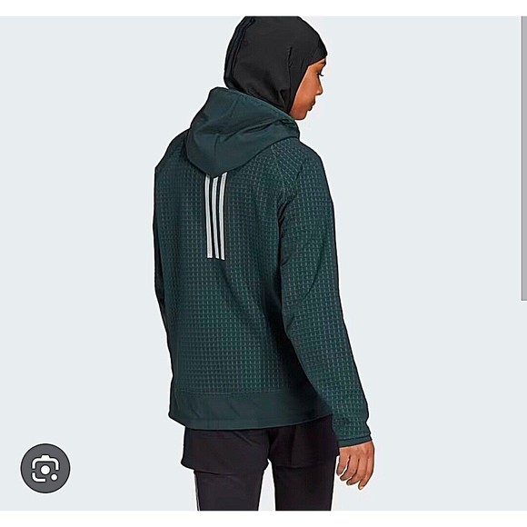 NWT Adidas Sm X-City Soft Shell Hooded Running Jacket Shadow Green - Picture 2 of 11